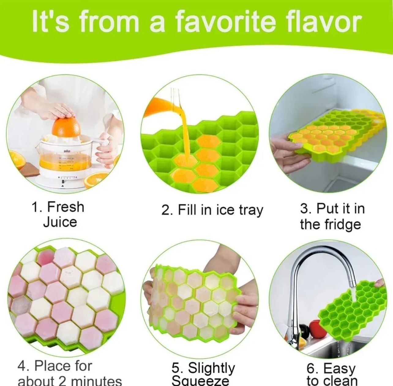 Honeycomb Ice Cube Tray - Silicone Mold with Lid (Random Color)