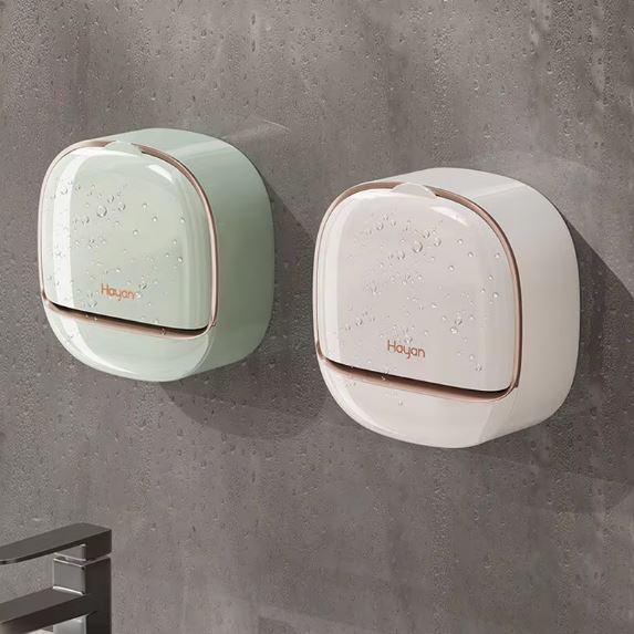 Wall Mounted Soap Holder with Lid and Tray(Comes with Free Self Adhesive Wall Hook)